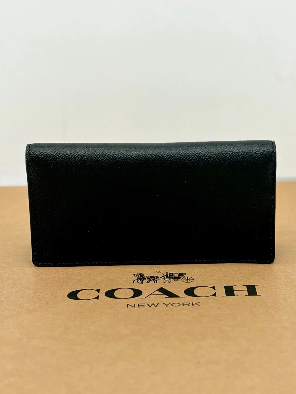 COACH Black Leather Bifold Wallet Black